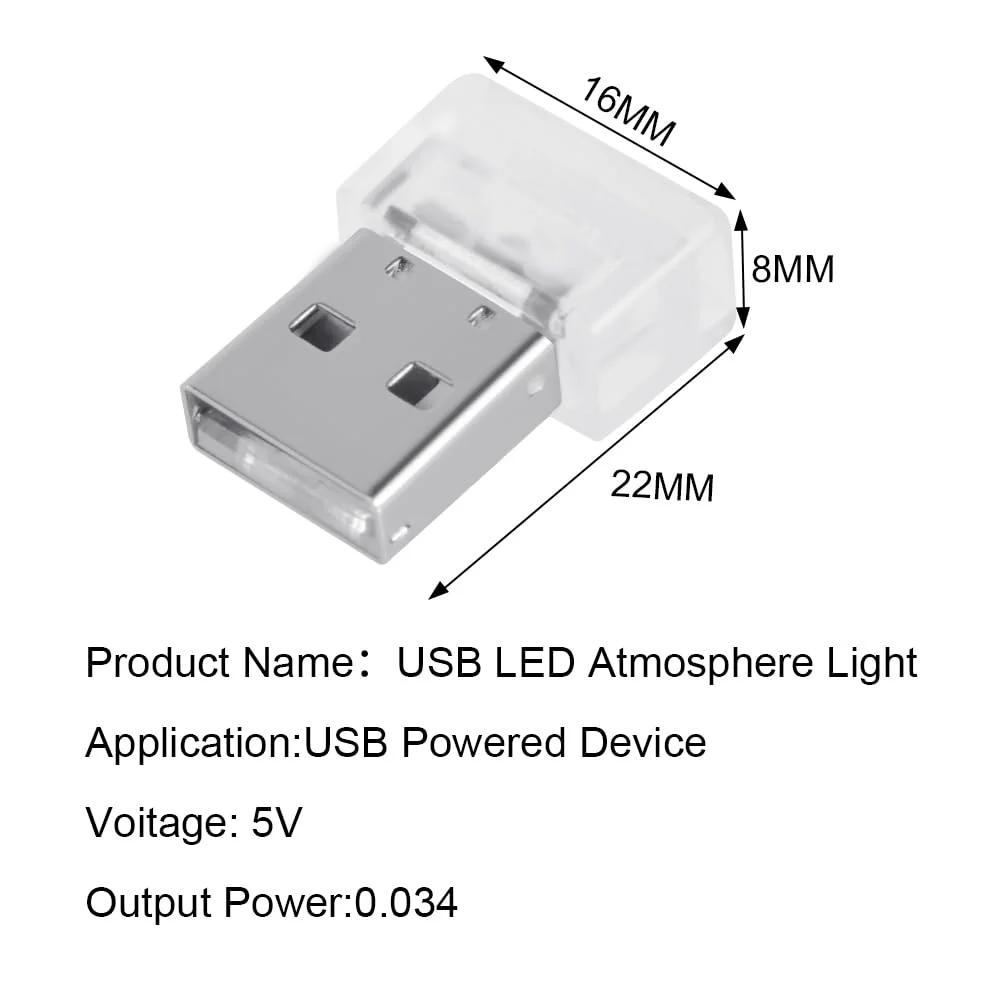 URAQT USB-autoõhkkonnavalgustus — mini LED dekoratsioon sõidukile – kasutusnäide