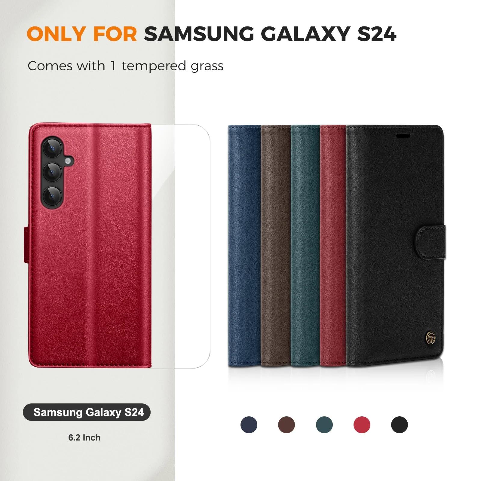 CASBST nahkne kaitse Samsung Galaxy S24 – kaartide ja alusega – pilt 7