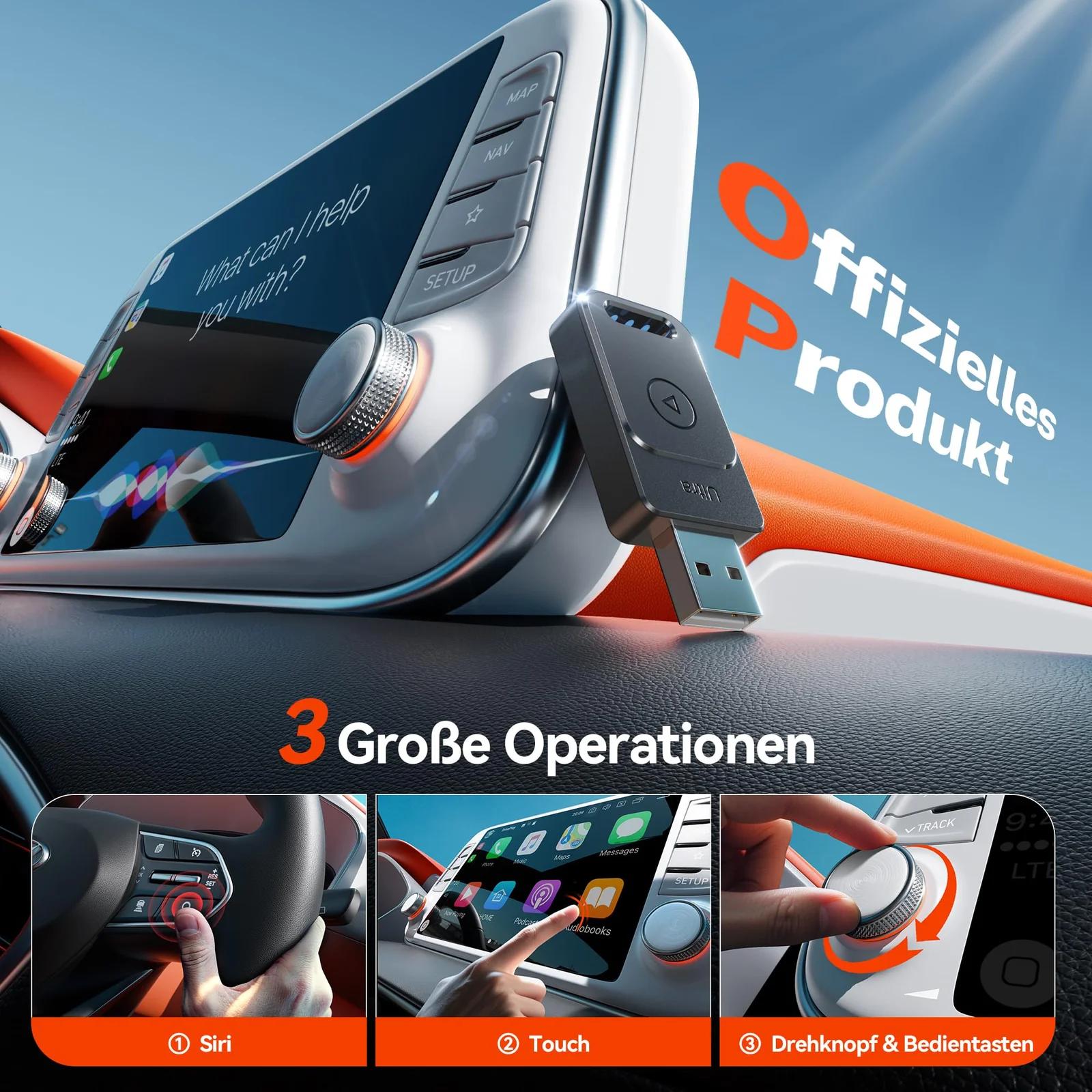 Cleviton juhtmevaba CarPlay adapter — kiire ja kompaktne lahendus – kasutusnäide
