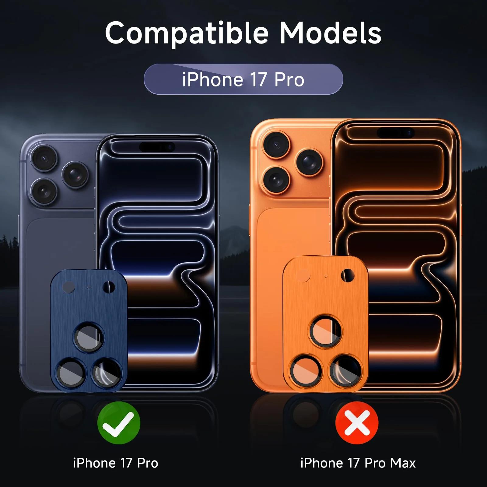 Niboow kaamera kaitse iPhone 17 Pro — alumiiniumist ja selge – detailne vaade