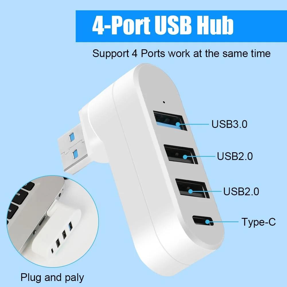 AXFEE vastupidav 4-port USB-hub – kompaktne laiendus sülearvutile – pakend ja tarvikud