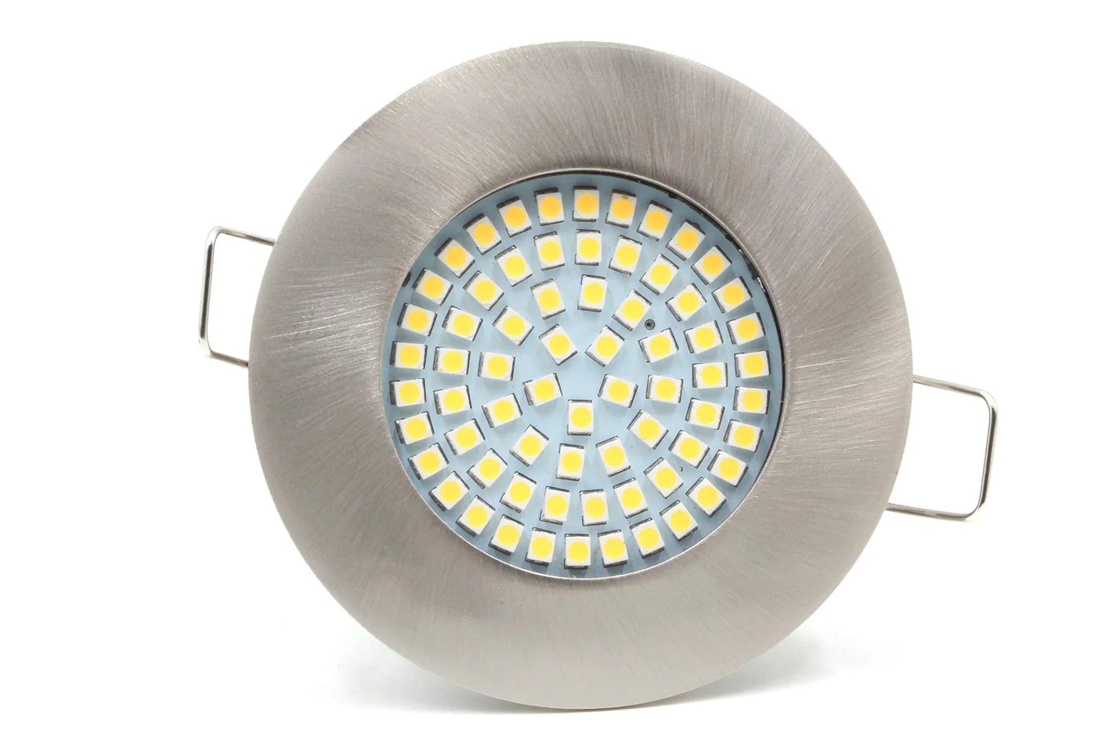 vislux stiilne matt-kroom sisseehitatav LED-valgusti 7er komplekt – detailne vaade