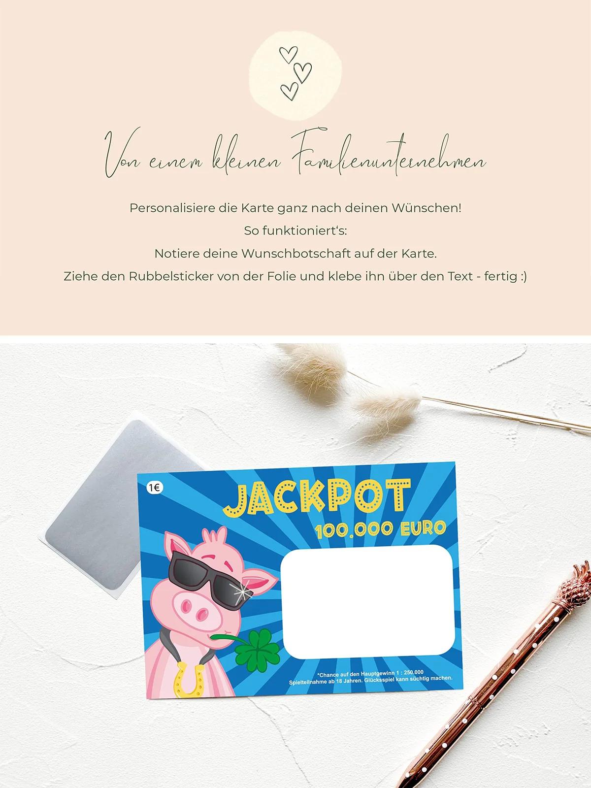 Joli Coon lõbus isikupärastatav Jackpot rubbelopea kaartide – pakend ja tarvikud