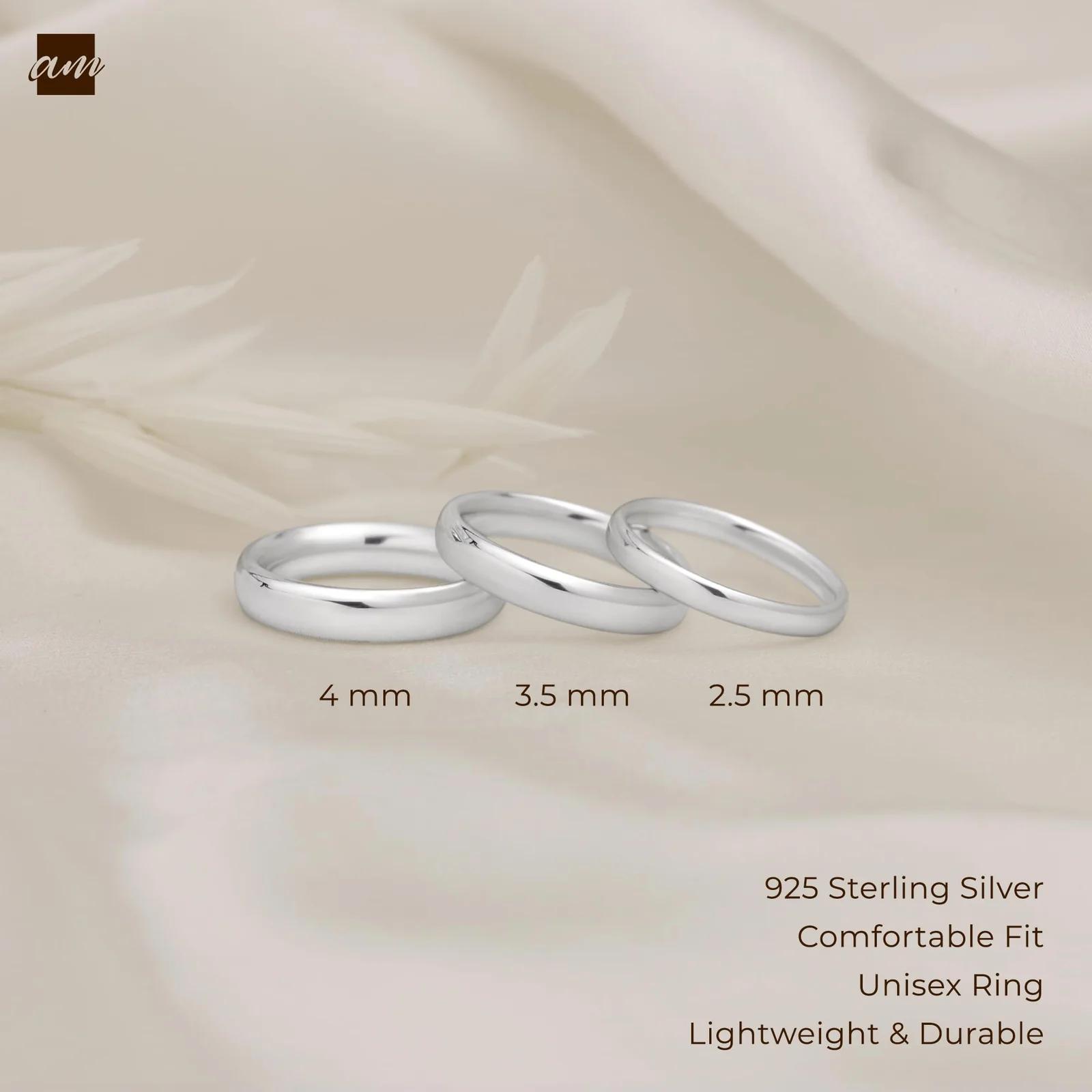 Amberta 925 sterling hõberõngas – elegantne pruudirõngas 2,5 mm – lisavaade