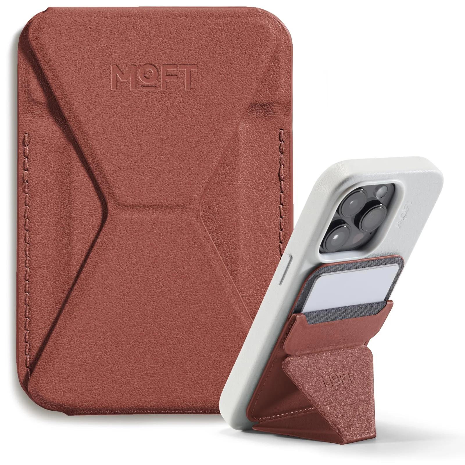 MOFT vegannahkne MagSafe-tasku ja jalus iPhone’ile —