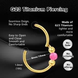 ESHIONER EH01-0028-pink-G-1.0-10 piercing – detailne lähivaade