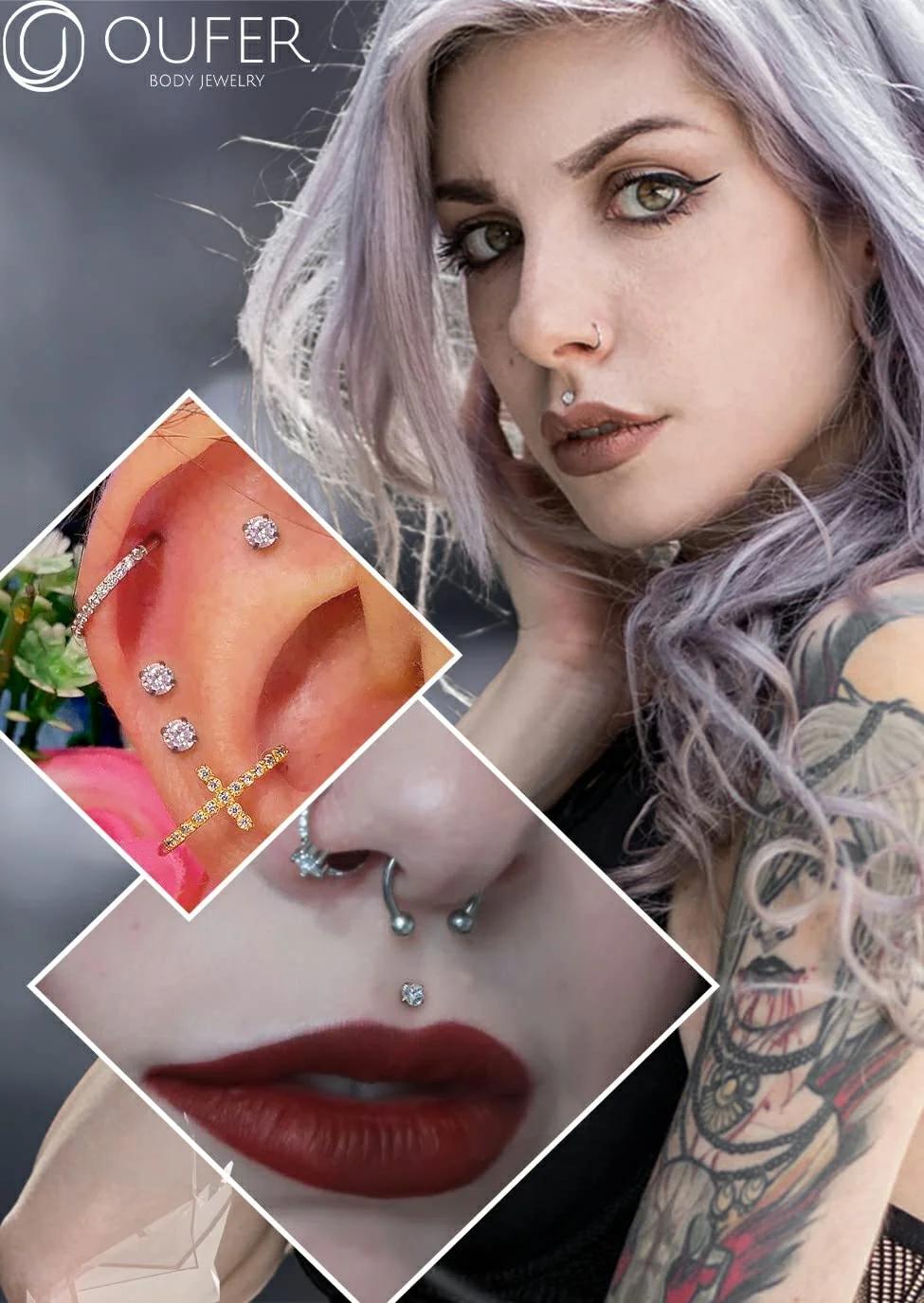 OUFER Body Piercing titaanist helix/tragus 6 mm elegantne – pilt 6