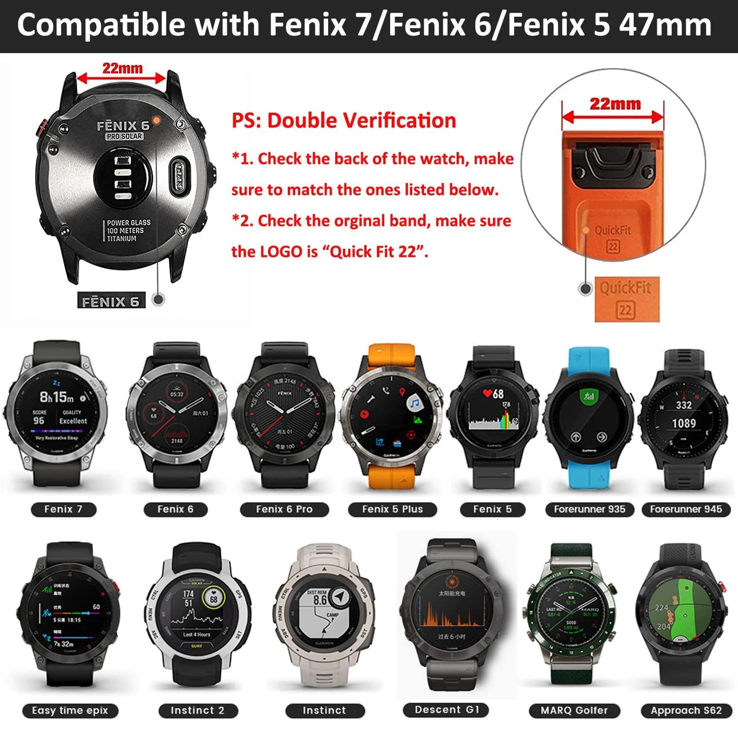 ANBEST kerge nailonrihm Garmin Fenix/ForreRunner 22mm – detailne vaade