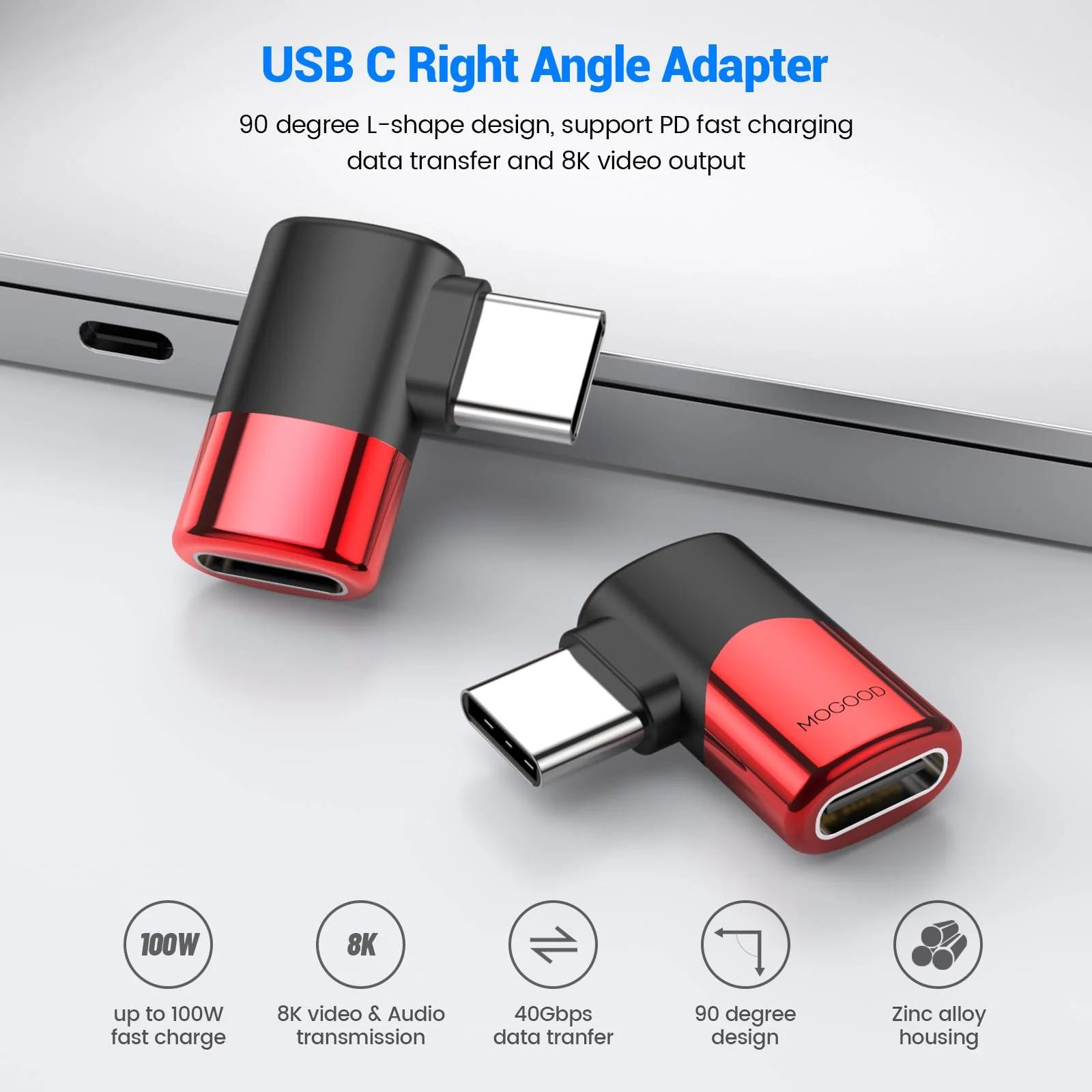 MOGOOD õhuke USB‑C 90° adapter – kaitse ja korraldus – pakend ja tarvikud