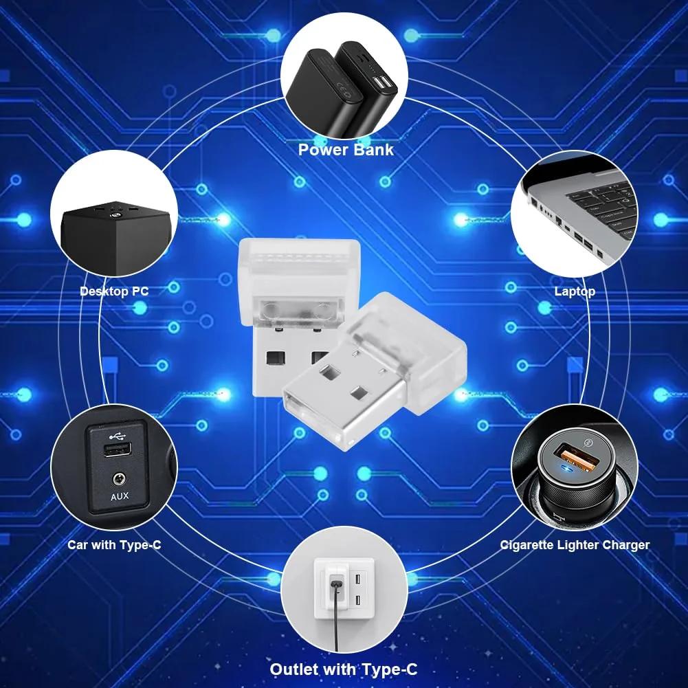 URAQT USB-autoõhkkonnavalgustus — mini LED dekoratsioon sõidukile – pilt 7