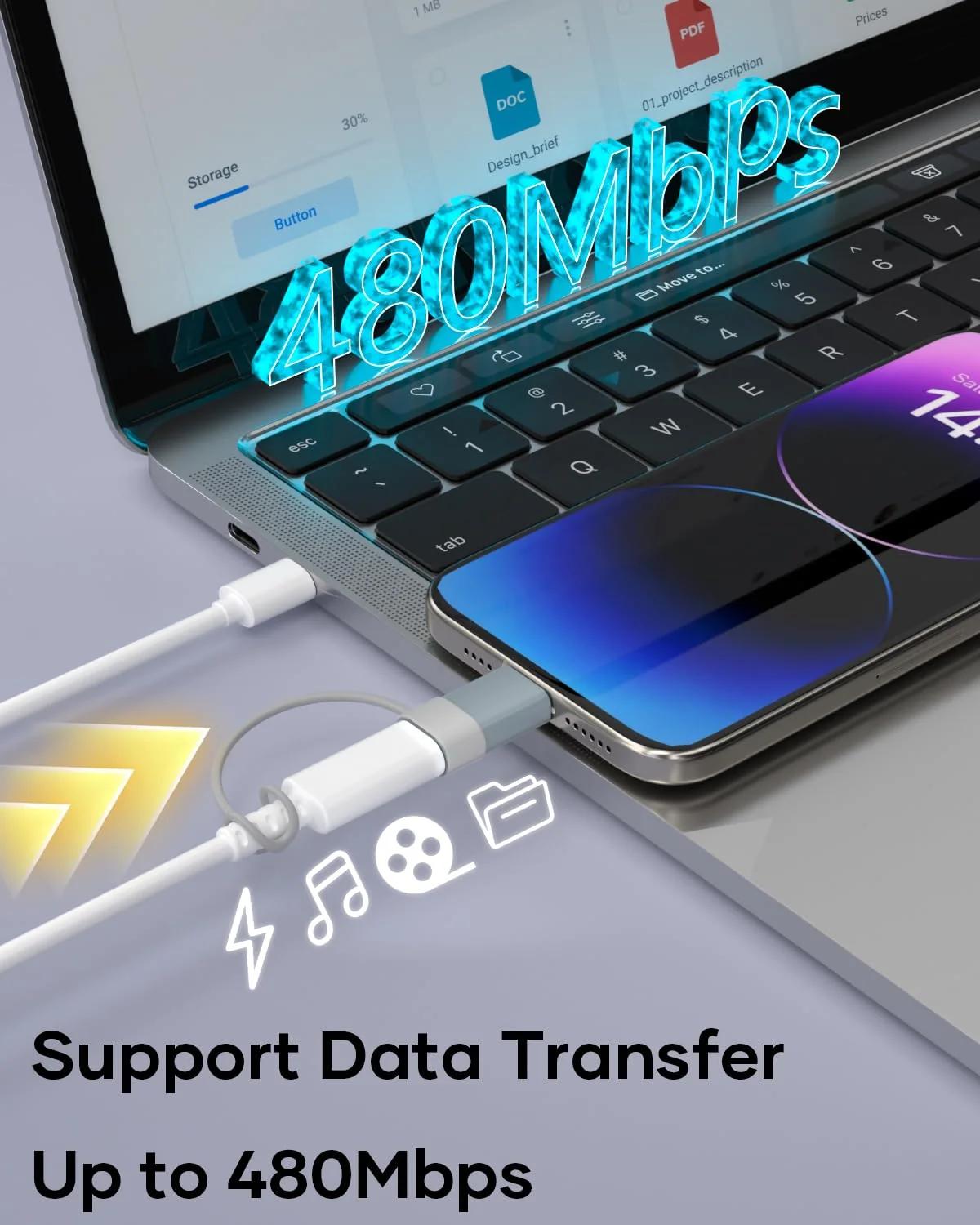 Zestiq alumiiniumist USB-C–Lightning adapter — kompaktne – pilt 6