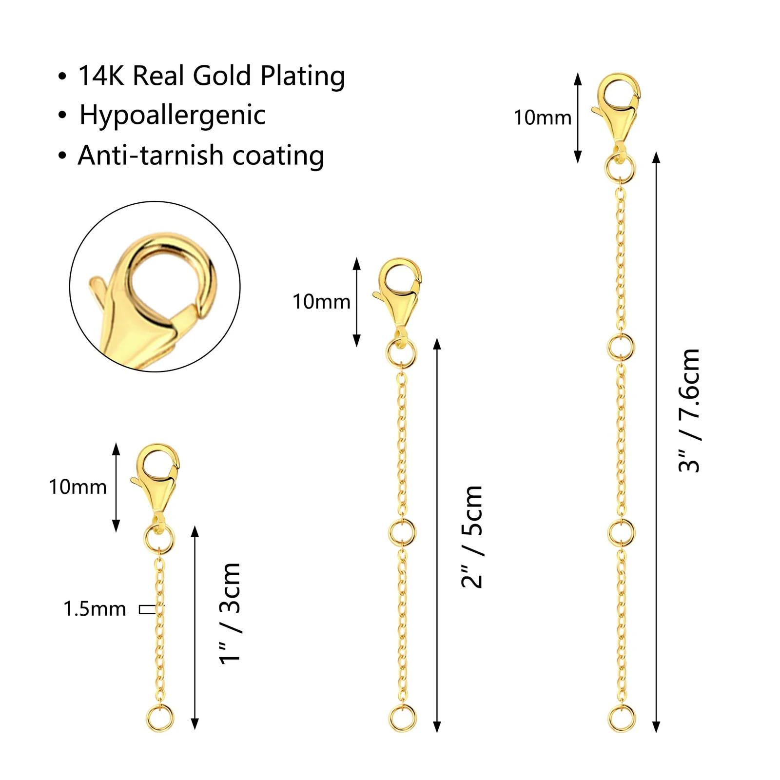 ALEXCRAFT kuldne 14K pikendusketi komplekt – detailne vaade