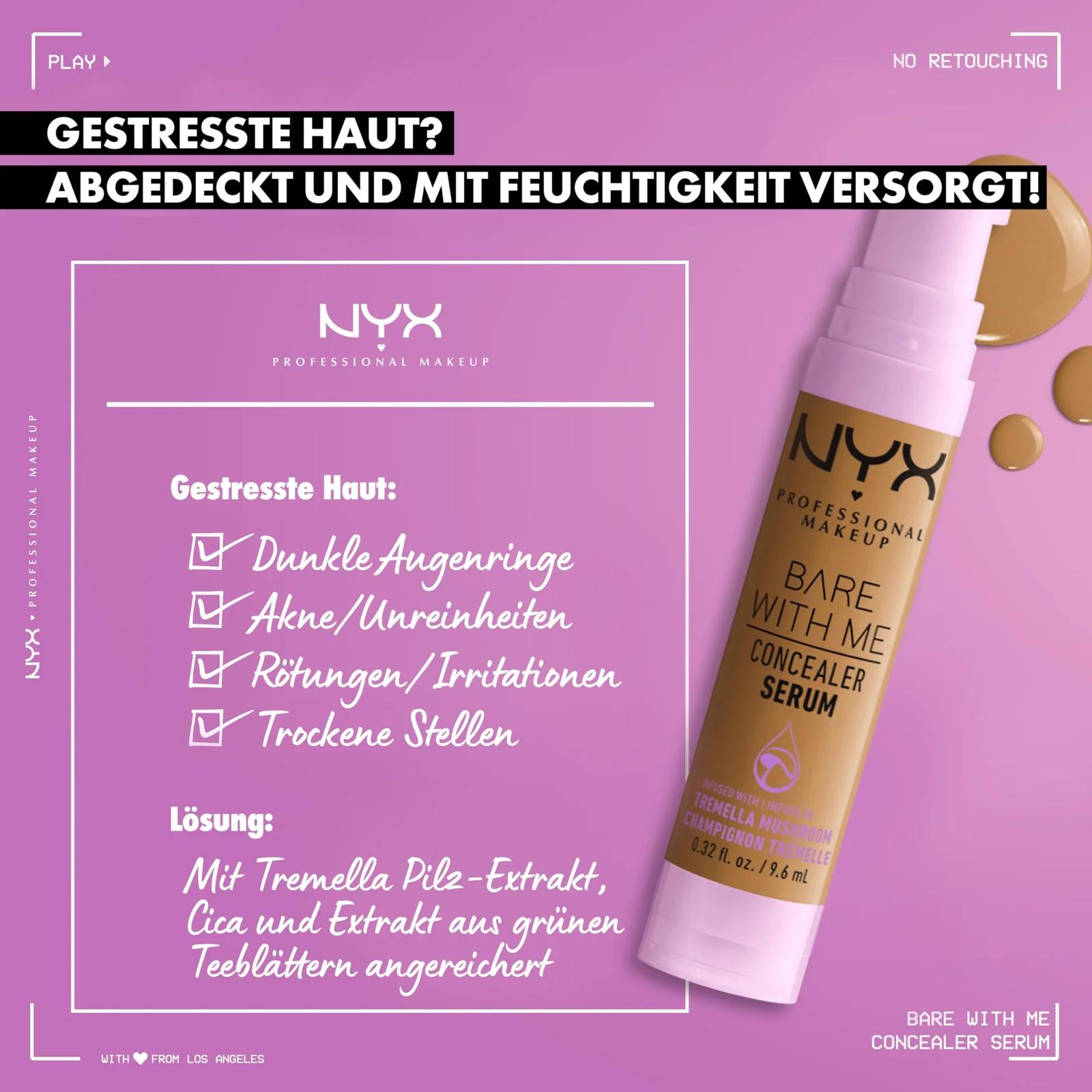 NYX PROFESSIONAL MAKEUP niisutav peitevserum – loomulik tulemus – kasutusnäide