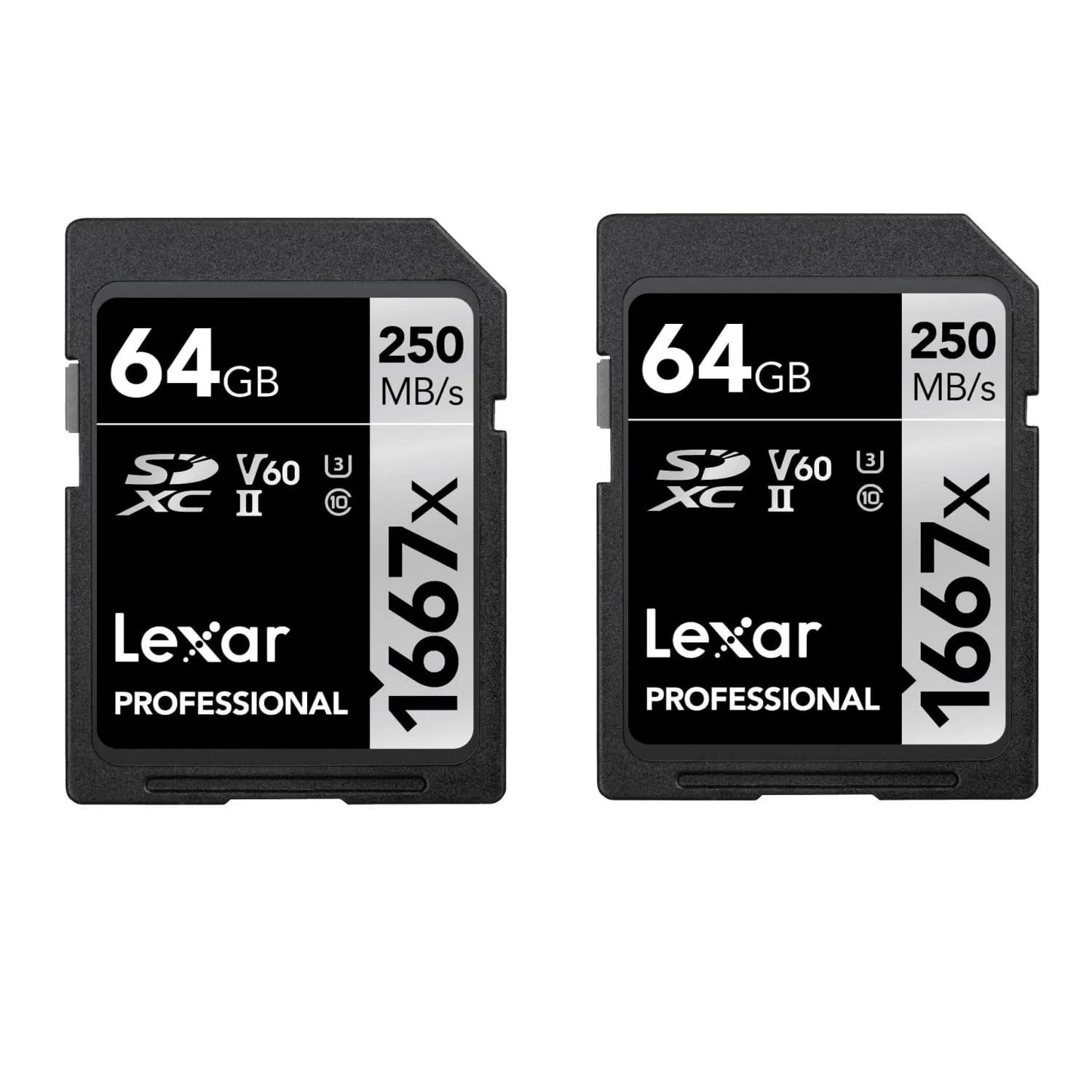 Lexar kiire SDXC 64GB UHS-II 2-pakk – professionaalidele