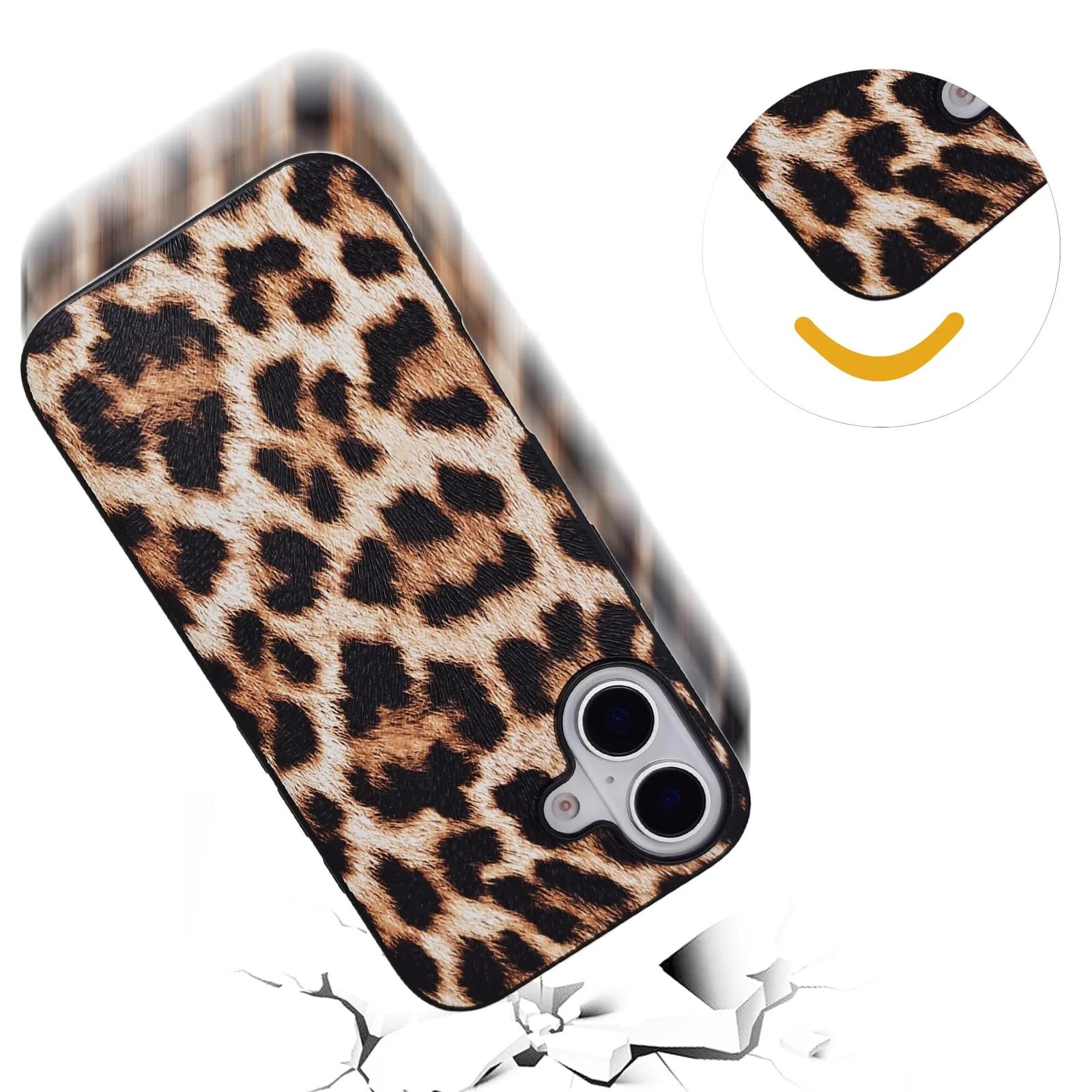 DMaos stiilne kunstnahast Leopard-ümbris iP 16 Pro – pilt 8