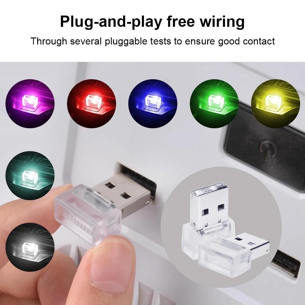 URAQT USB-autoõhkkonnavalgustus — mini LED dekoratsioon sõidukile – pilt 8