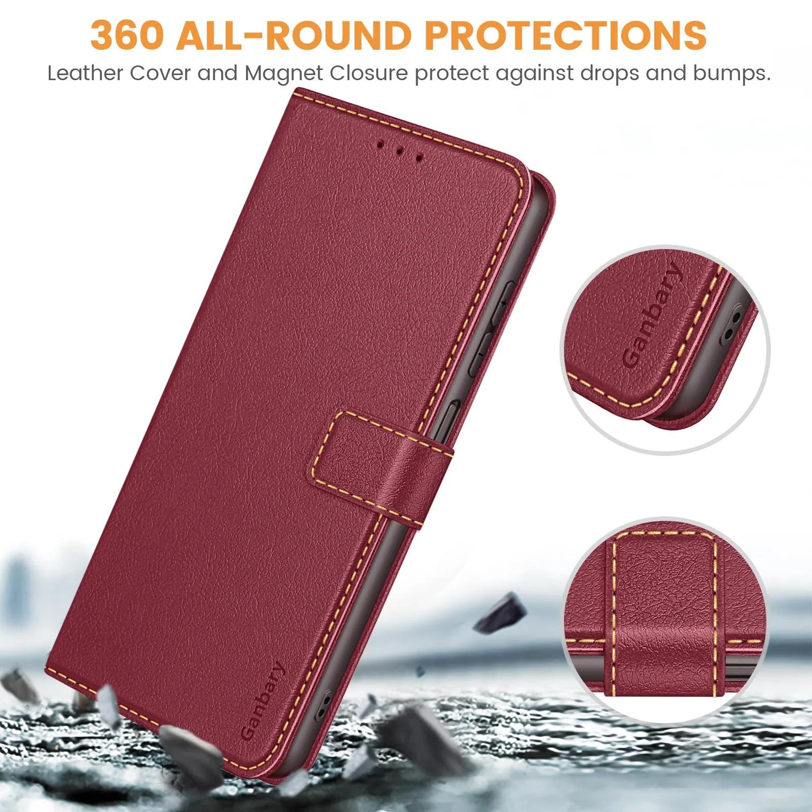 Ganbary nahkne klappkate Xiaomi Redmi 14C – elegantne kaitse – lisavaade