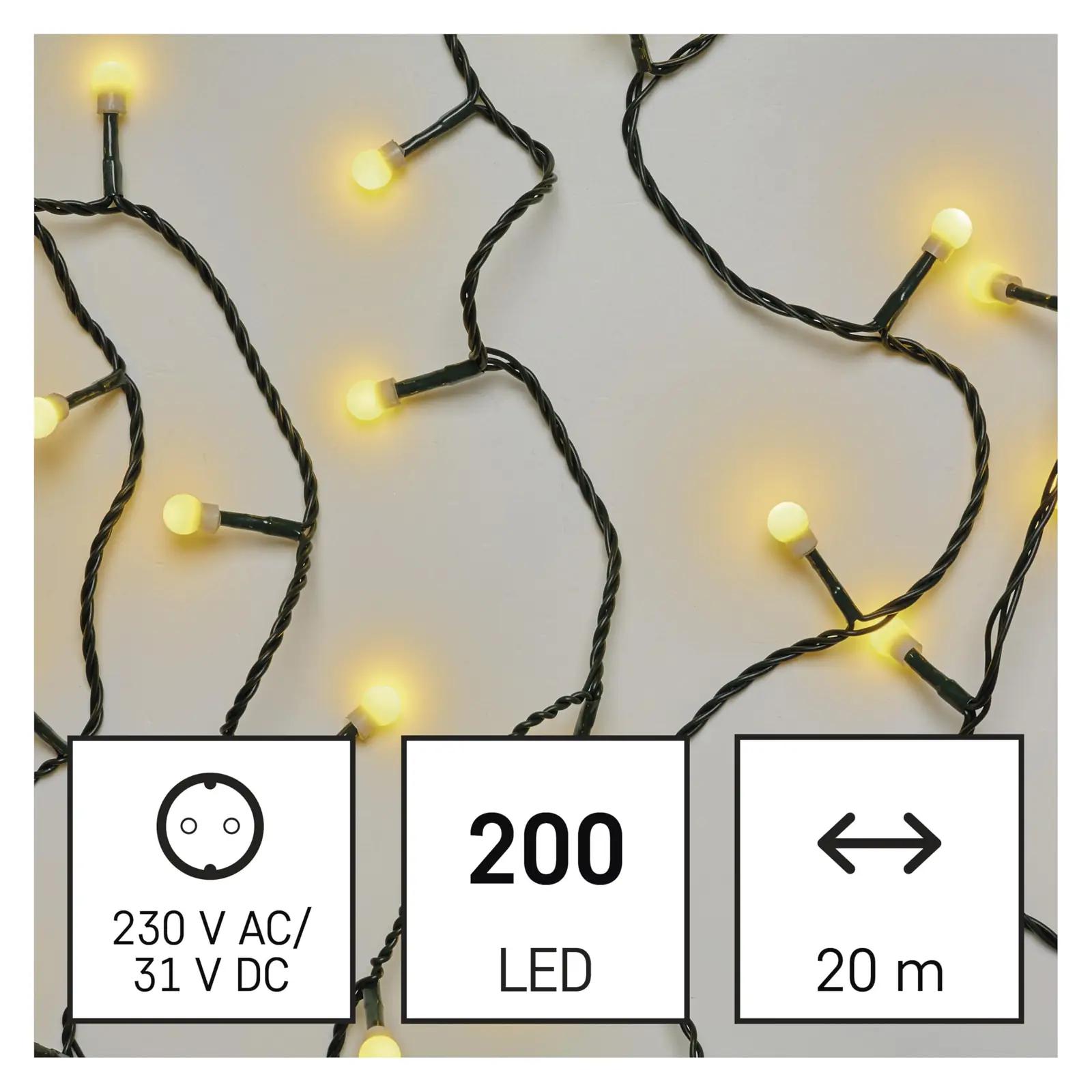 EMOS hubane LED-juhtmevalgustus 20 m – soe valgus ja dekor – detailne vaade