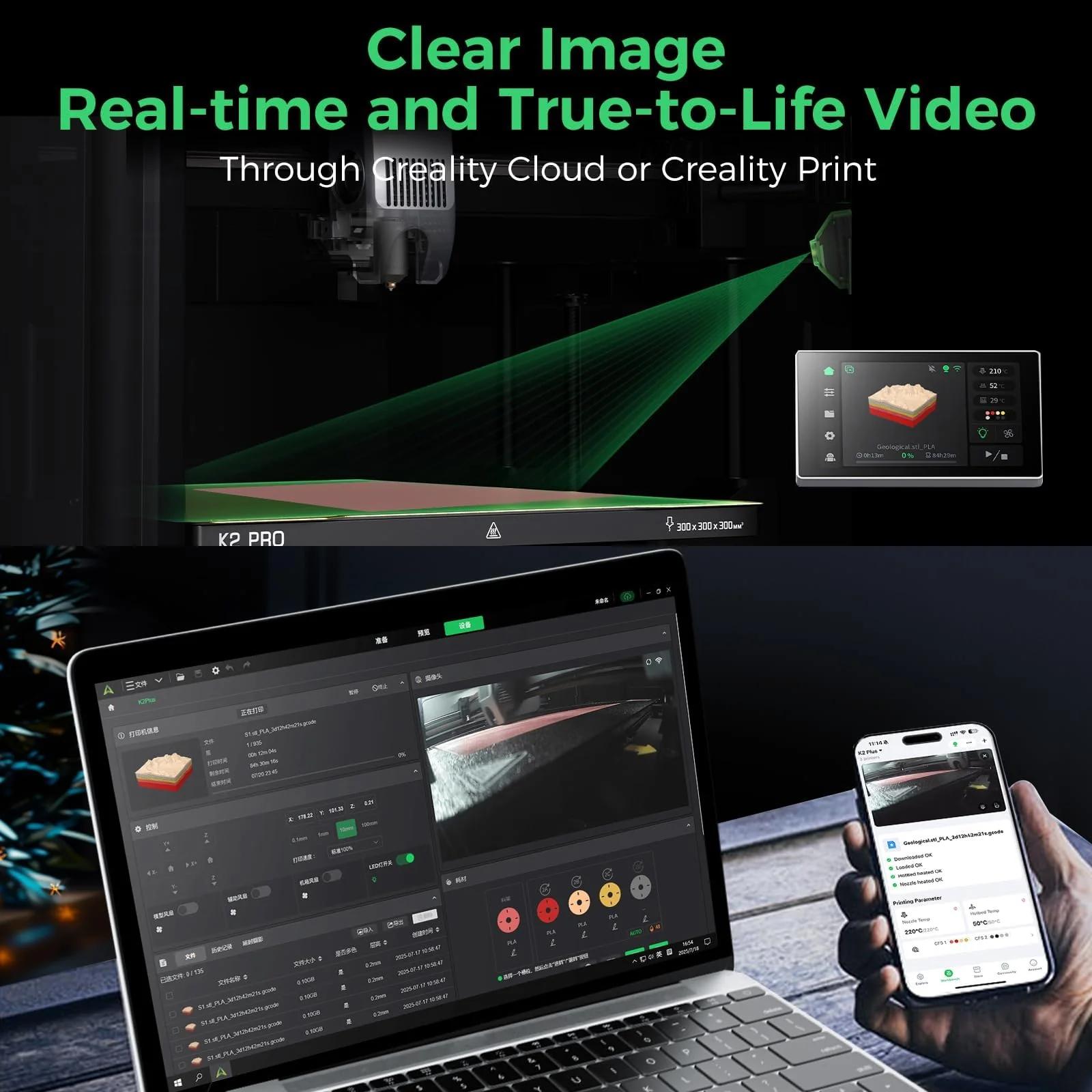 Creality kvaliteetne K2 Pro kaamera — selged videod ja – kasutusnäide