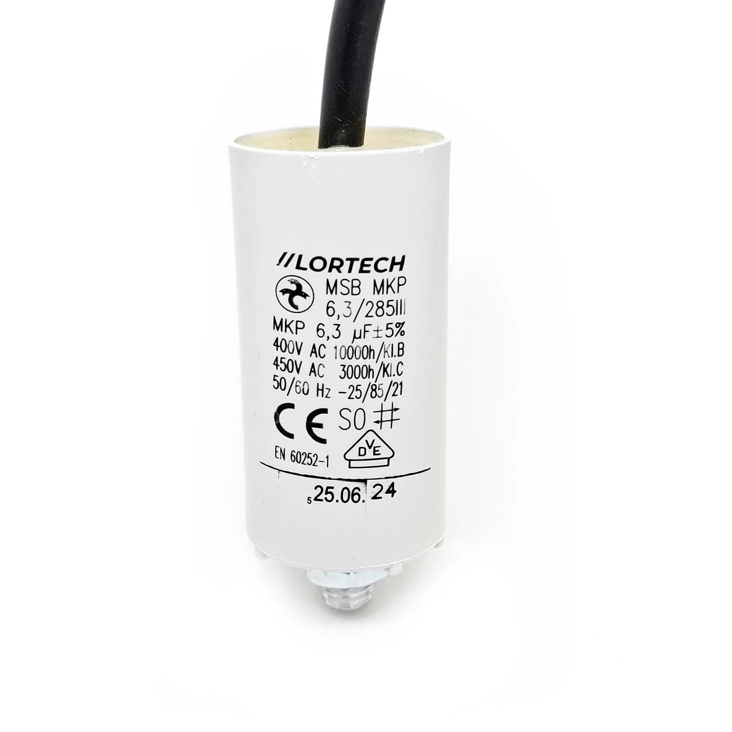 LORTECH vastupidav motor-kondensaator 450V – kompaktne asendus – detailne vaade