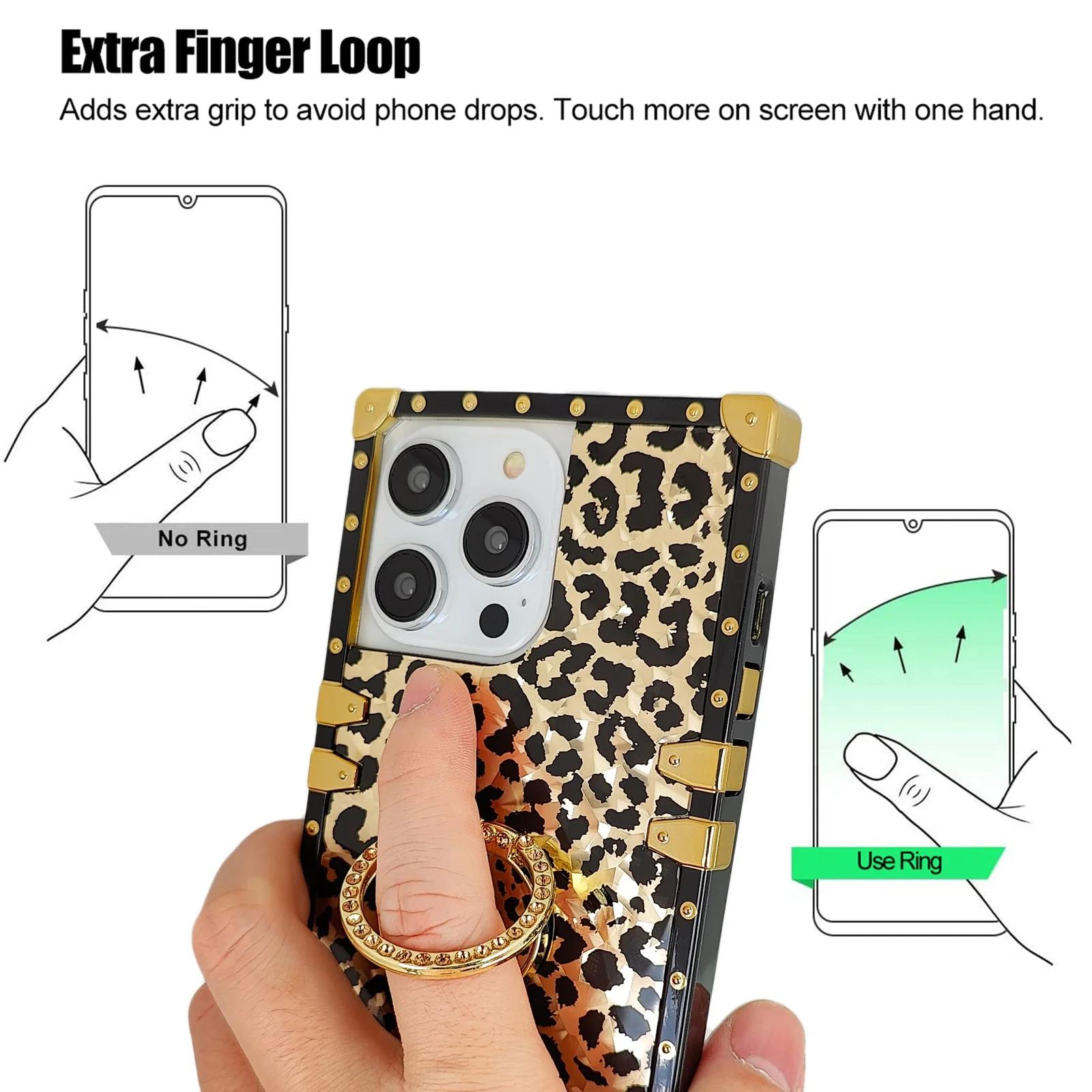 DMaos kuldne leopard-ümbris iPhone 15 jaoks, bling-kaitse – pilt 7