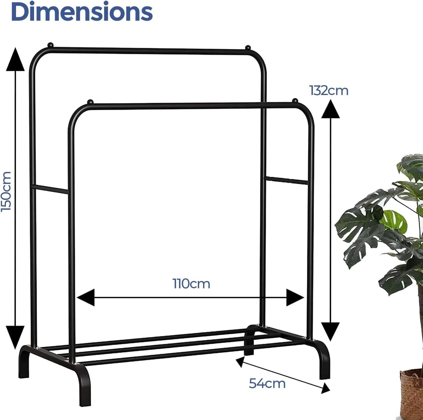 edihome metallist riidepuu 110×150 cm – tugev ja mitmekülgne – detailne vaade