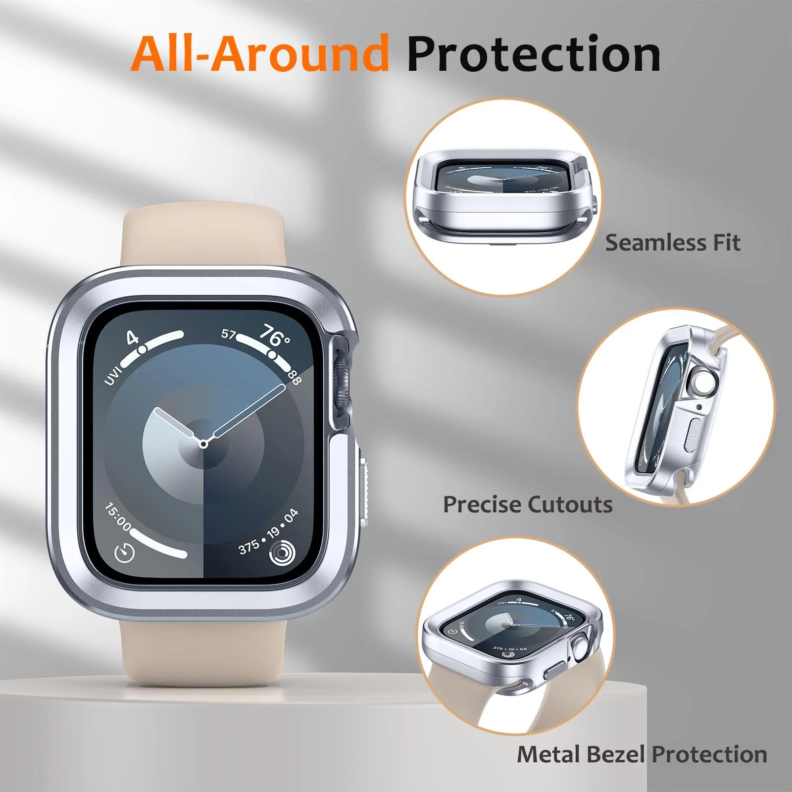 Amizee metallist kaitseümbris Apple Watch 45mm — vastupidav – pakend ja tarvikud