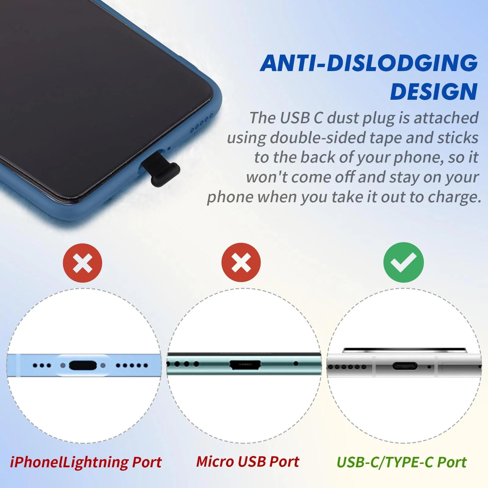 Cobee silikoonist USB-C tolmukaitse — diskreetne kaitse – detailne vaade