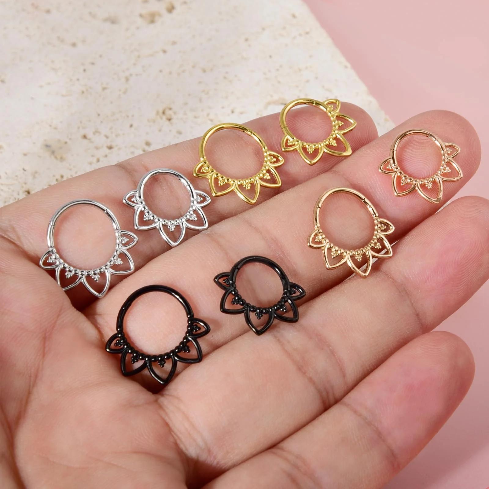 Lantine roosakuldne 16g lotus septum — nahasõbralik stiil – pilt 7