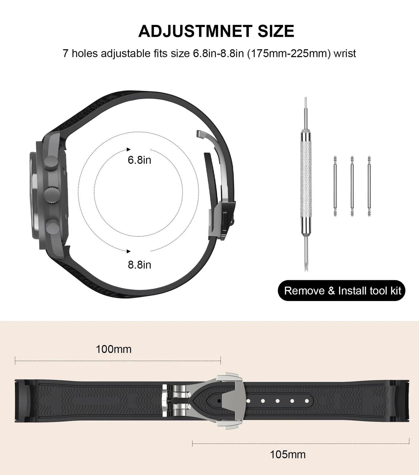 REBANDACE silikoonist kellarihm Speedmaster 20 mm B298 – pilt 6