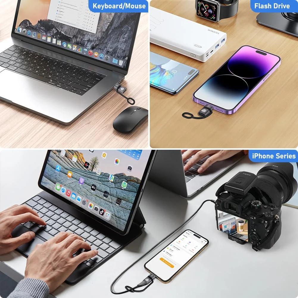 AXFEE alumiiniumist USB-C–Lightning adapter — kaasaskantav – pilt 7