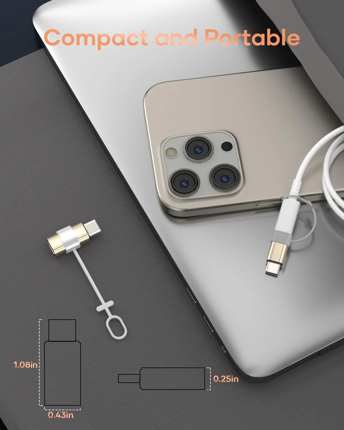 layajia alumiiniumist Lightning–USB-C adapter kahepakis – pilt 6
