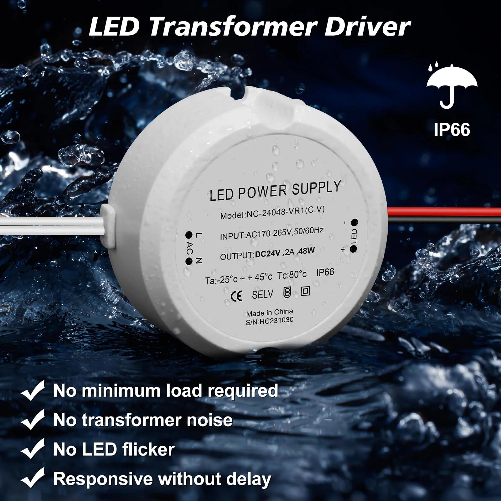HNCY veekindel LED-trafo 24V 48W – kompaktne paigalduslahendus – pilt 6