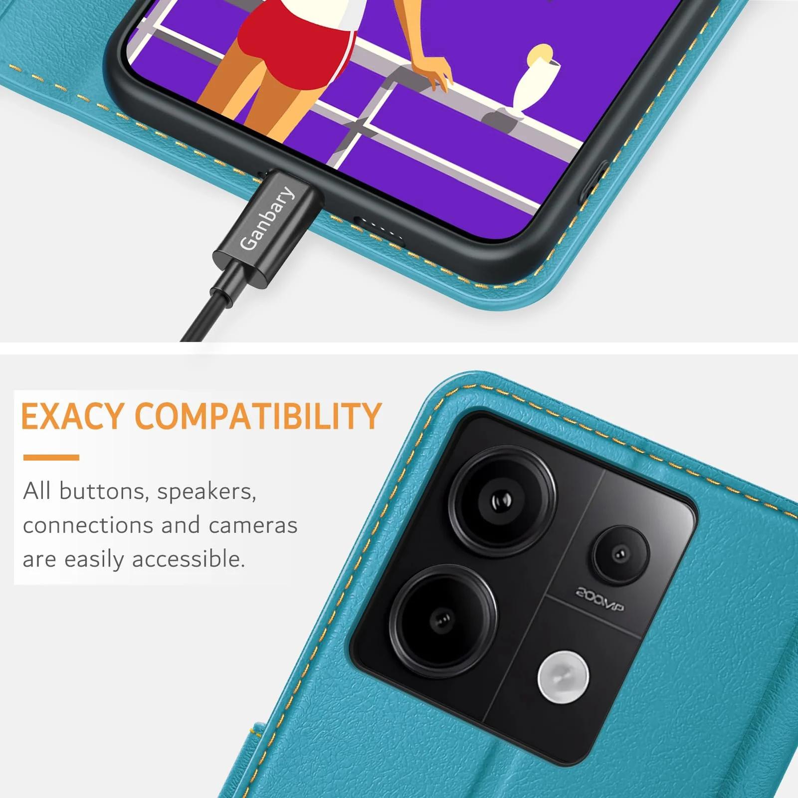 Ganbary nahknahkne klappkaitse Xiaomi Redmi Note 13 Pro 5G jaoks – pilt 7