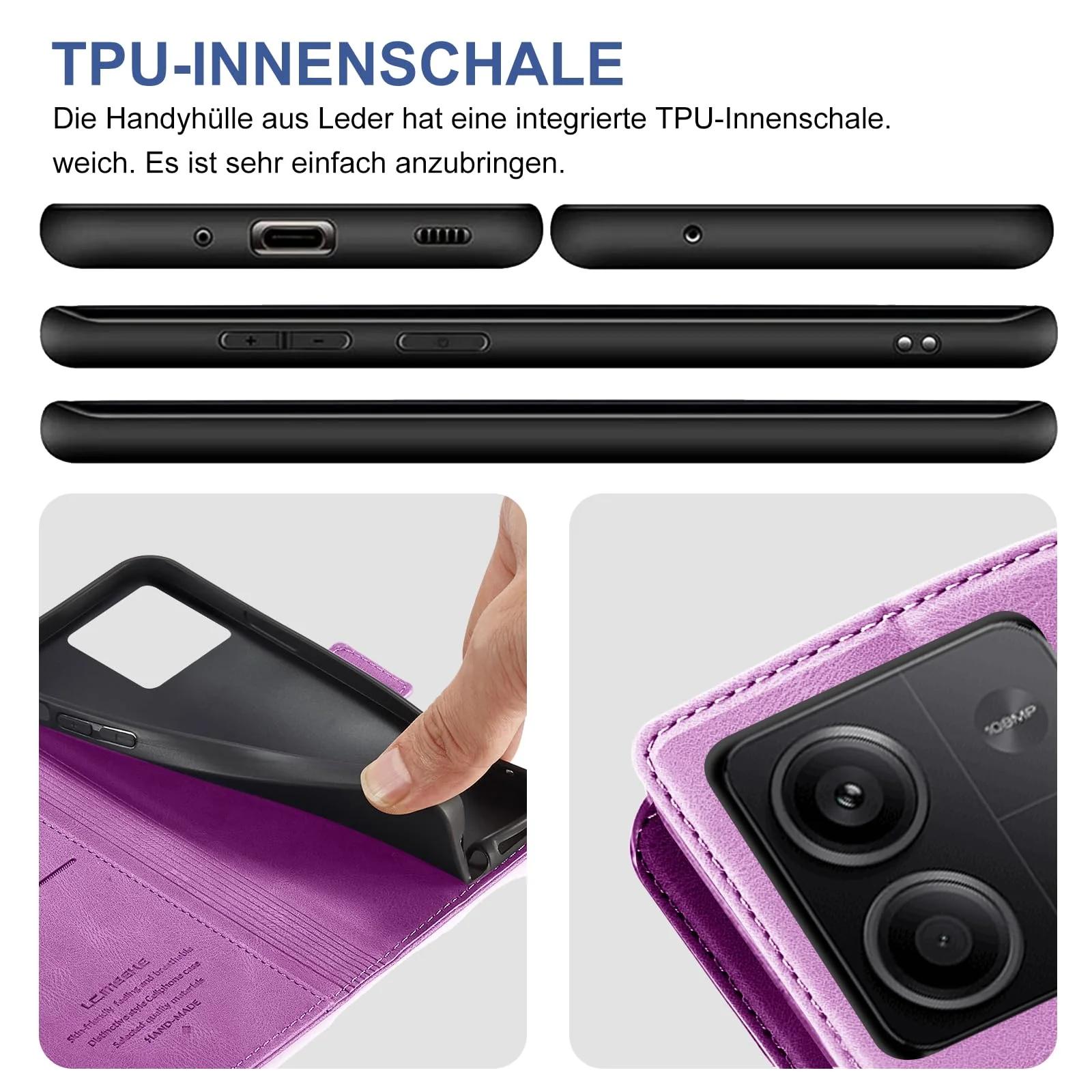 Giyer pehme PU-nahast klappkaitse Xiaomi Redmi Note 13 5G jaoks – pilt 6