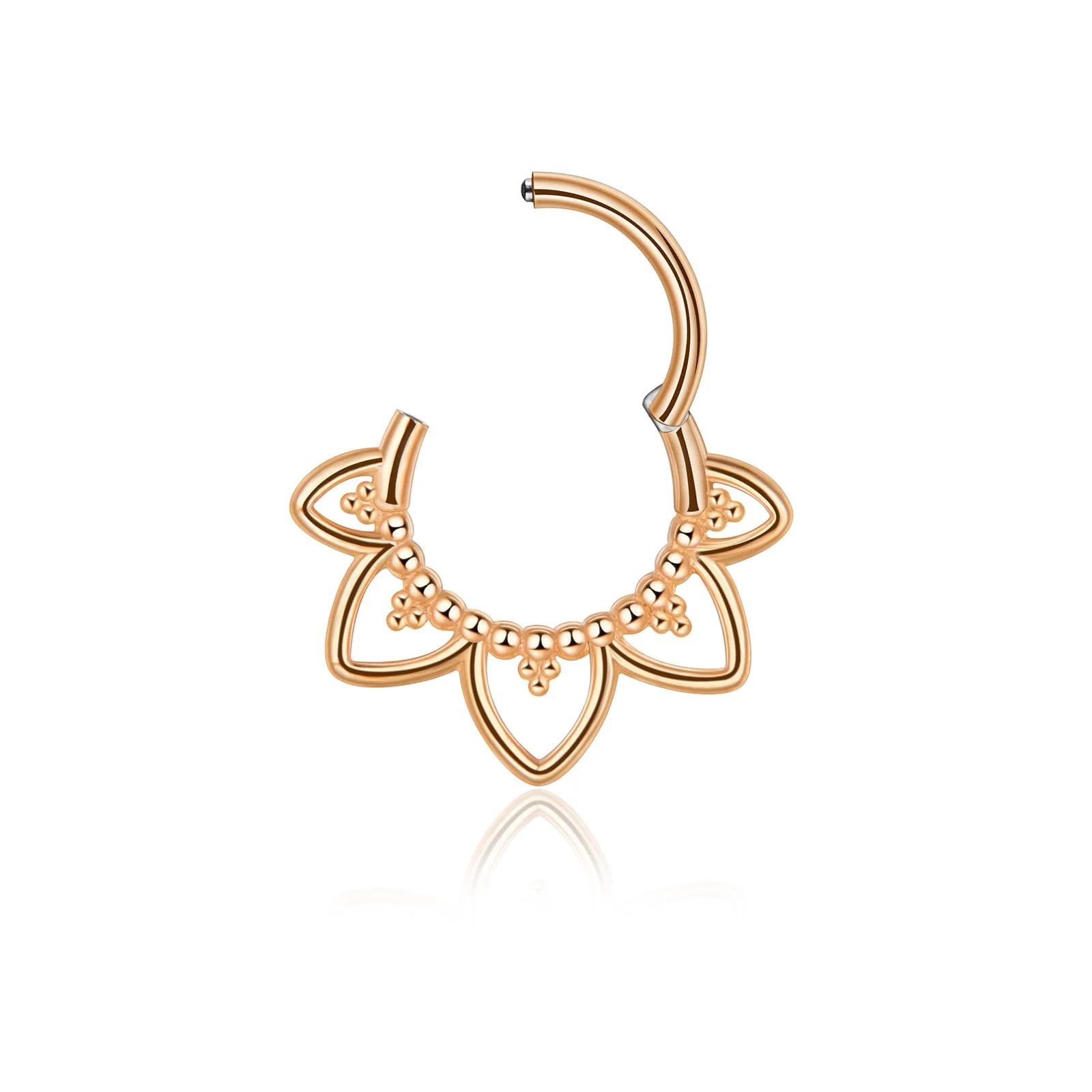 Lantine roosakuldne 16g lotus septum — nahasõbralik stiil