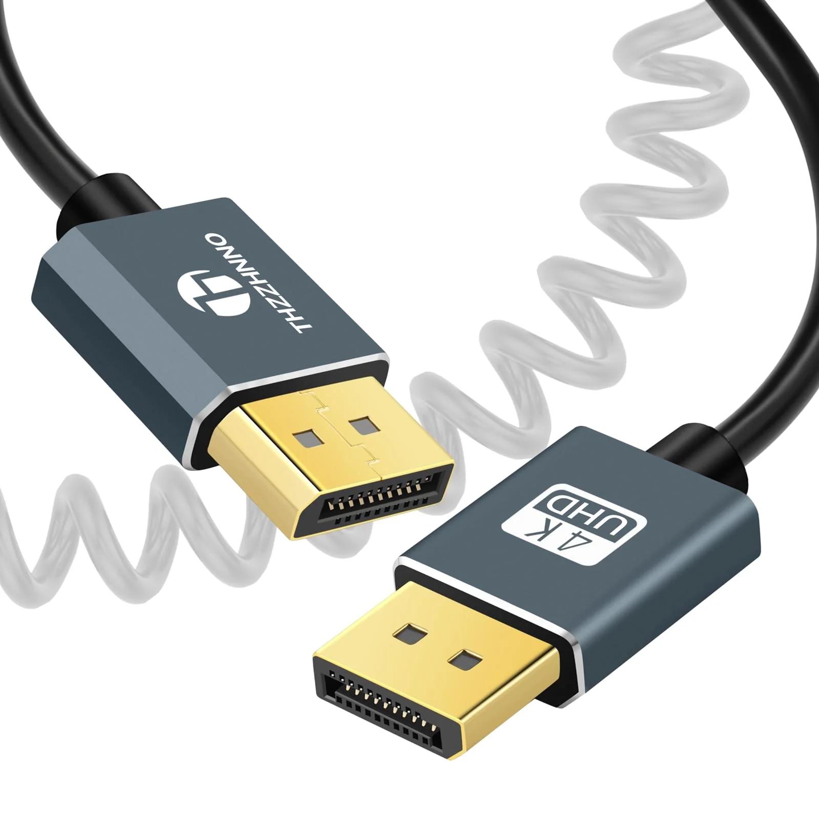 Thzzhnno painduv DisplayPort spiralkabel 1 m – 4K@60Hz – detailne vaade