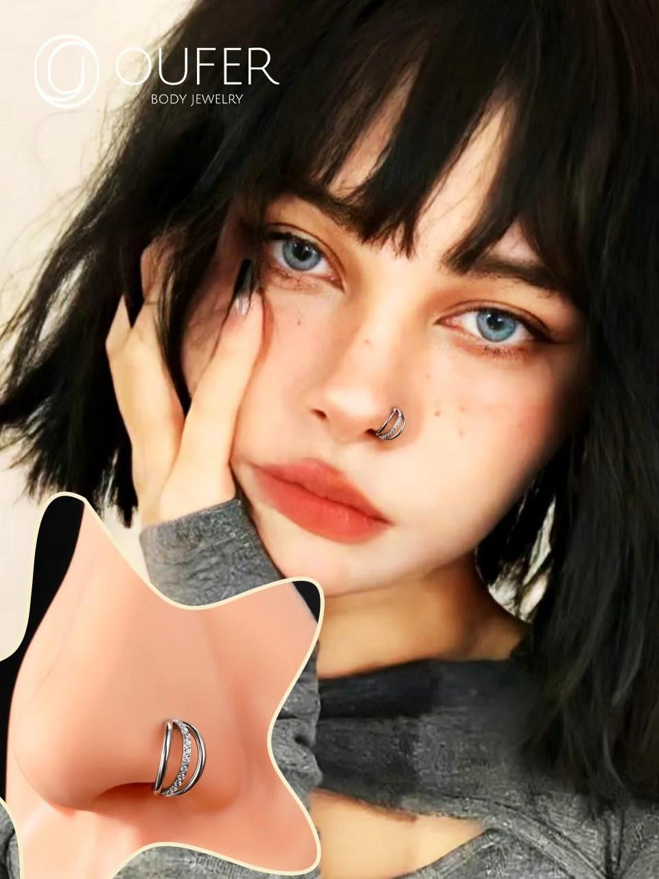 OUFER Body Piercing 316L helix hoop — hüpoallergeenne stiilne – pilt 8