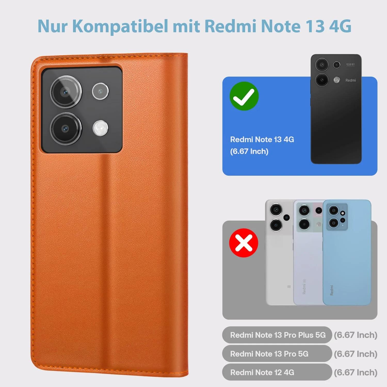Thorhülle nahkne kaitsekate Xiaomi Redmi Note 13 4G — rahakotiga – pilt 7