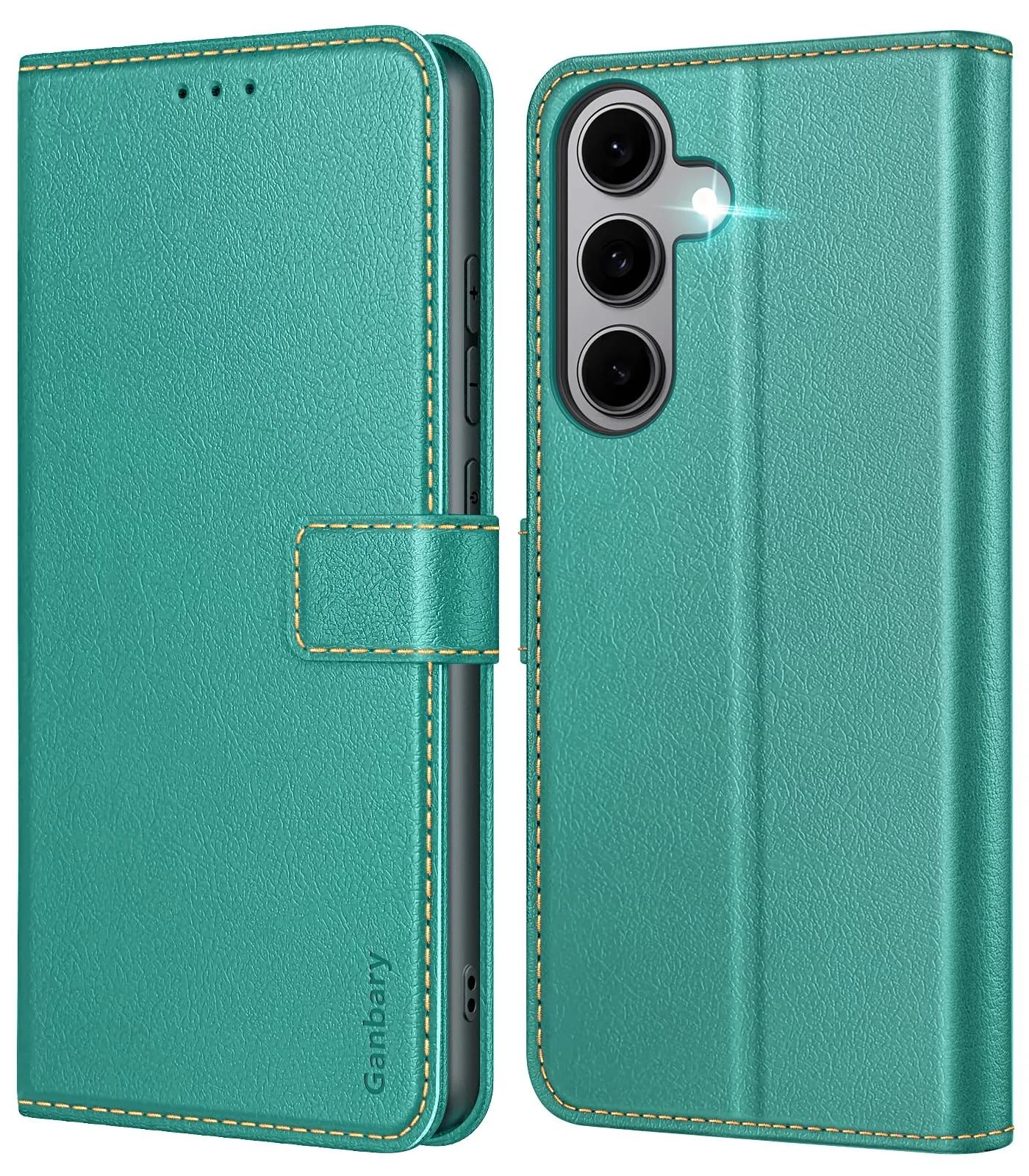 Ganbary nahkne klapikorpus Samsung Galaxy S24 FE 5G — kaartide