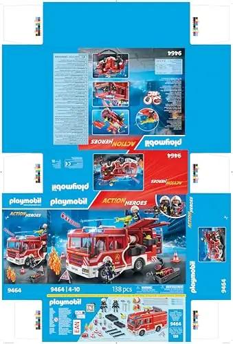 PLAYMOBIL punane tuletõrjeauto koos tule- ja heliefektiga – pilt 11