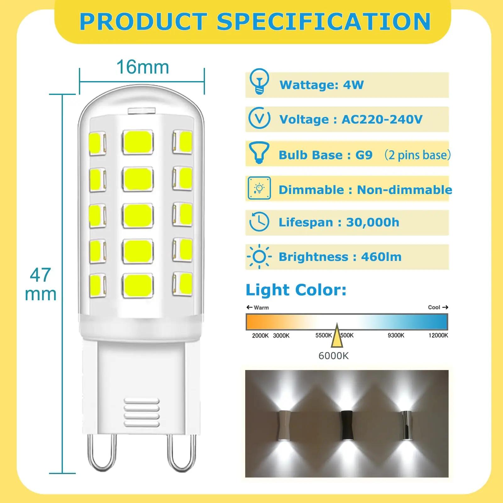 Mizlay energiasäästlik G9 LED 4W külmvalge 6000K – kasutusnäide