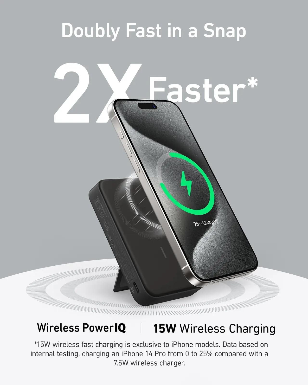 Anker magnetiline MagGo powerbank 10 000 mAh – kiire laadimine – detailne vaade