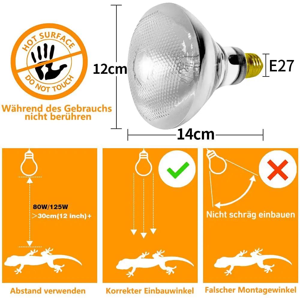LUCKY HERP UV-A/UV-B klaasist terrarium soojalamp 125W – lisavaade