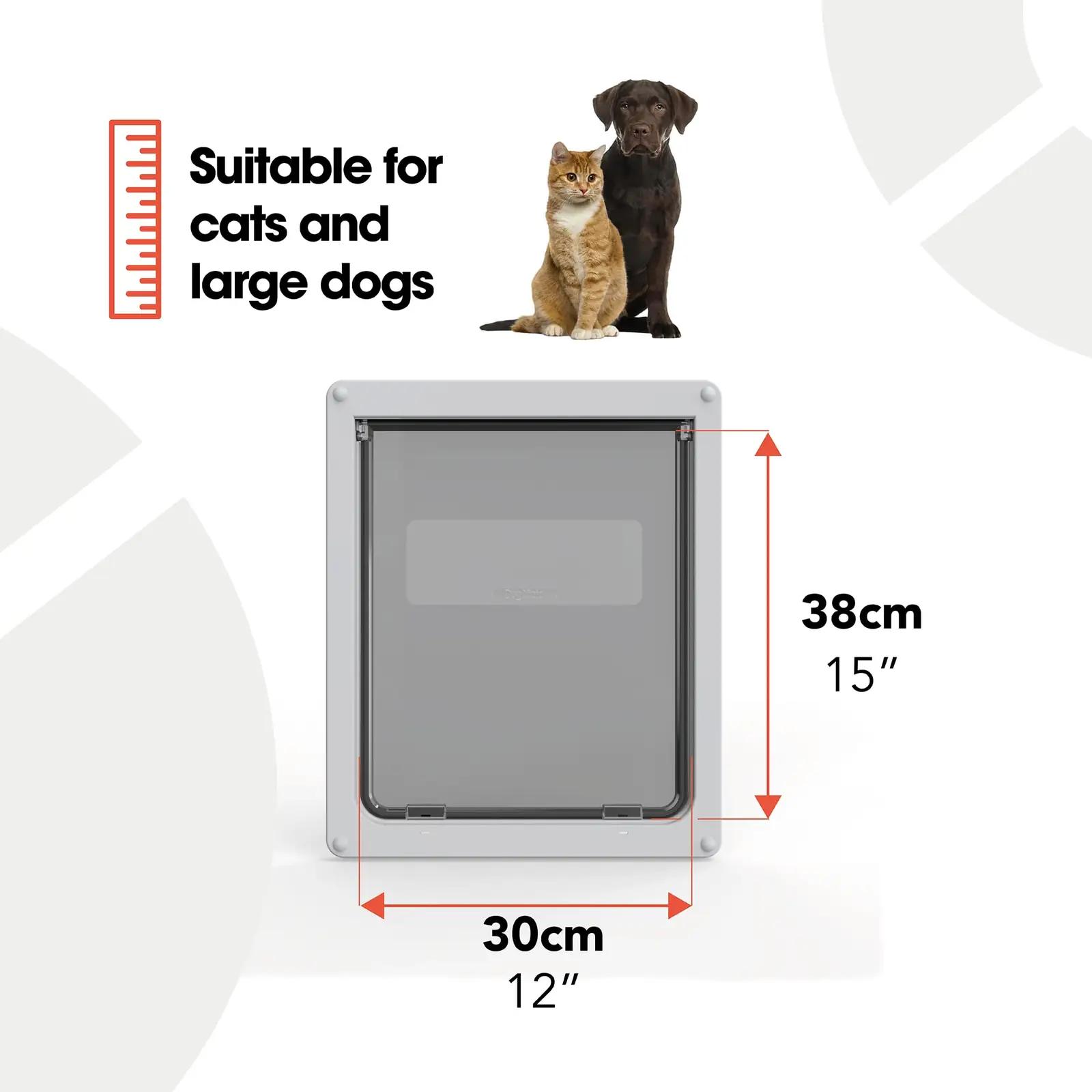 Dog Mate lukustatav koeraluuk suurtele koertele — turvaline valge – kasutusnäide