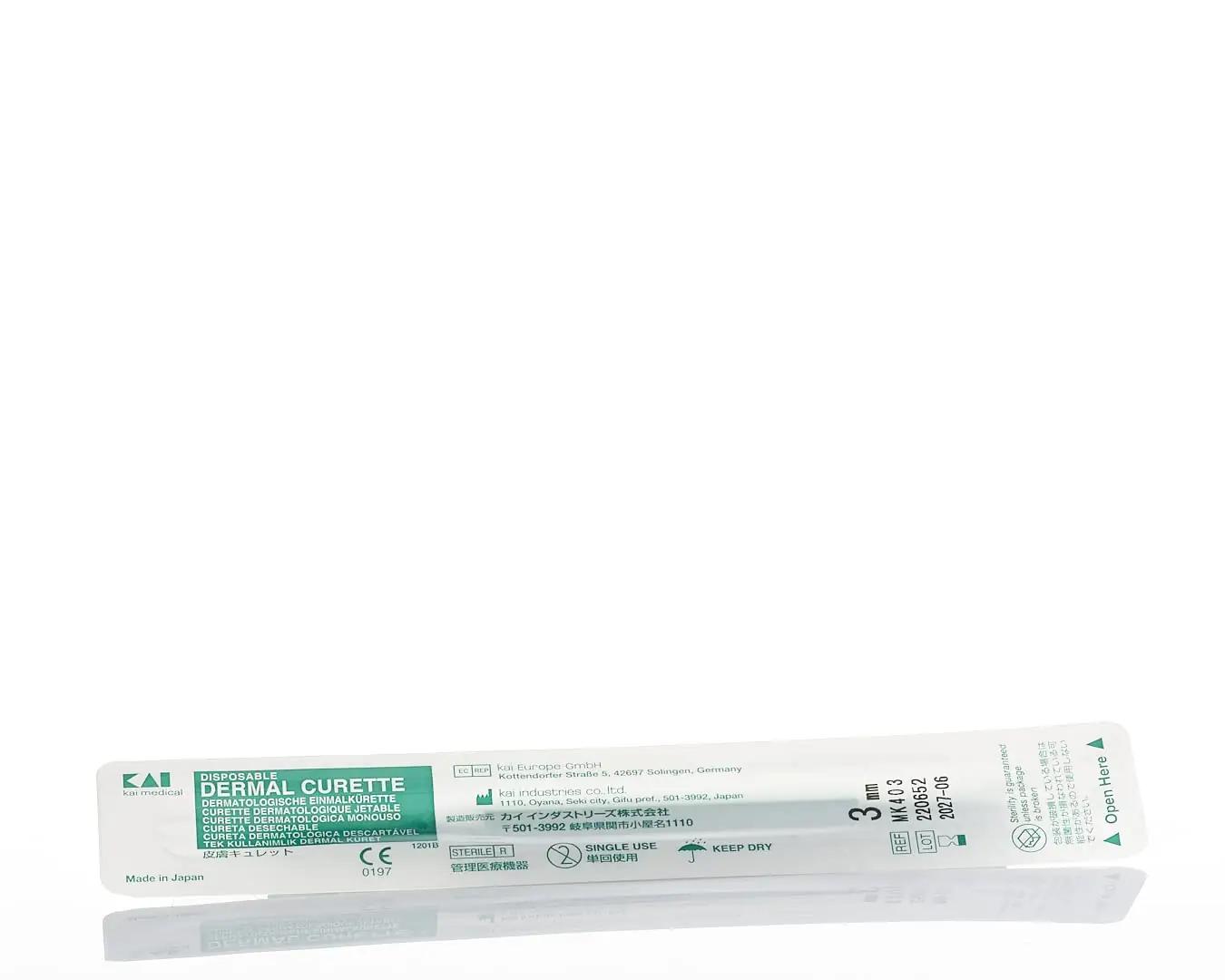 GIMA meditsiiniline metallkurett 3 mm — täpne naha- ja