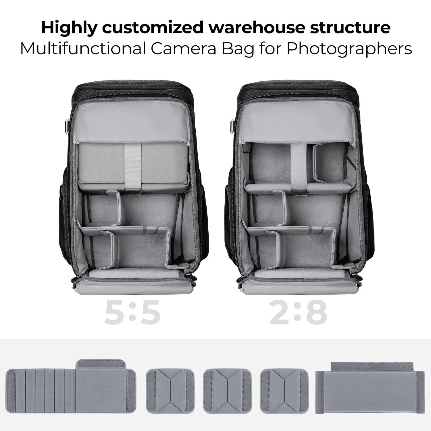 K&F CONCEPT vastupidav fotokott 25L — sülearvutisahtliga – detailne vaade