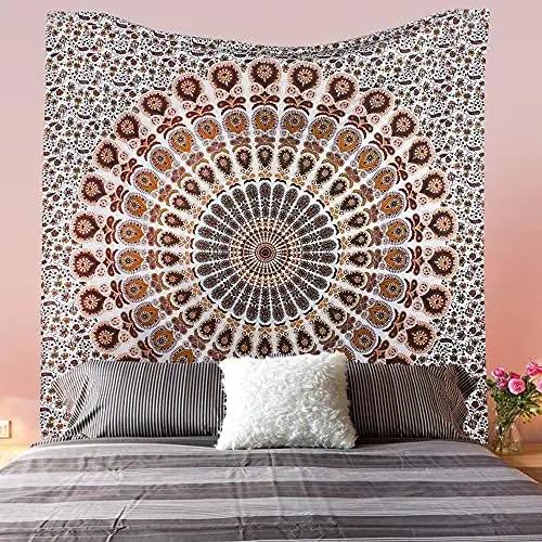 Bless International puuvillane Mandala-tapisserii – boho dekor – kasutusnäide