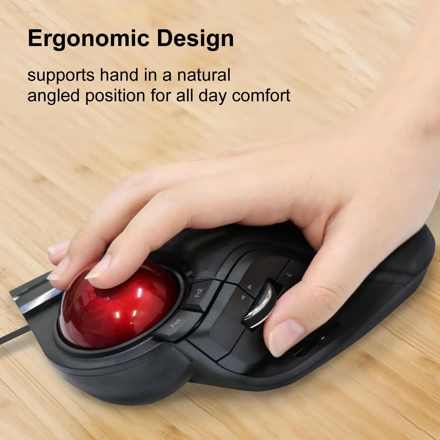 ELECOM sujuv töökorras suur trackball‑hiir mugava käetoega – detailne vaade
