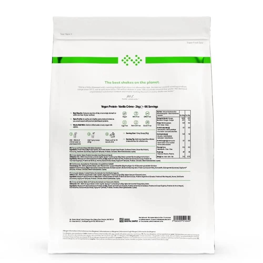 THE PROTEIN WORKS veganvalk 2 kg – vanillecreme, taastav jook – pilt 8